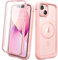 Diaclara Magnetic for iPhone 13 Case, Compatible with MagSafe Built-in Shockproof Protective Protector, Camera Protection Phone Cover Case for iPhone 13 6.1 (Pink)