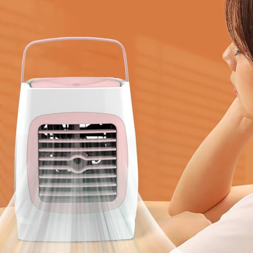 Air Cooler with Water Cooling, Mini Air Conditioning Battery Portable, Mini Fan USB, Mobile Air Conditioner without Exhaust Hose, Quiet Air Conditioning Mobile Air Conditioner Air Purifie (C)