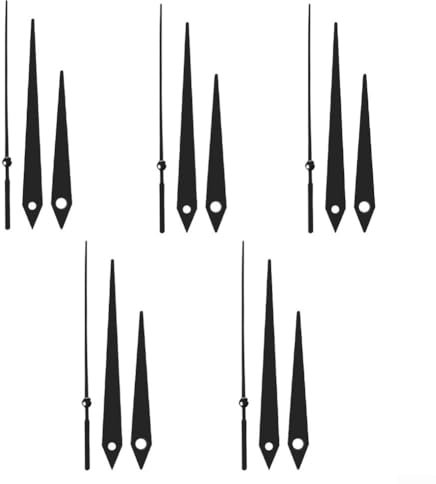 CWOQOCW 5 x Uhrzeiger aus Aluminium Aluminium Uhrzeiger Kits DIY Reparaturteile Ersatz Uhr Reparatur (schwarz)