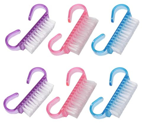 Cepillo de uñas con empuñadura, kit de limpieza para uñas de mano y uñas, para hombres y mujeres (paquete de 6)