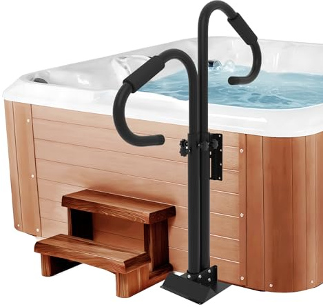 Neorexon Zwei-Wege-Whirlpool-Handläufe, 96,5 cm - 147,3 cm, höhenverstellbar, mit 360° Drehmöglichkeit, Whirlpool-Geländer zum Ein- und Aussteigen, 272 kg SPA-Seitenhandlauf mit Rutsche unter der
