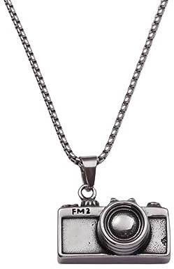 IOETSEUT Herren Halskette, modisch und personalisiert Vintage Fotograf Kamera Anhänger Halskette für Männer und Frauen Schmuck Geschenk