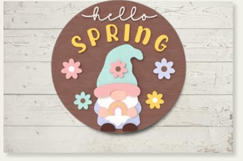 DIY Türschild Türhänger aus Holz, Hello Spring, Bastel Set, Selbst gestalten, anmalen, Valentin Geschenk, Holz Deko, Holzpuzzle