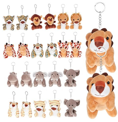 KOMBIUDA Porte-clés Mignons Poupées Pièces Petits Animaux en Peluche Jouets pour Garçons Filles Collection de Jouets en Peluche