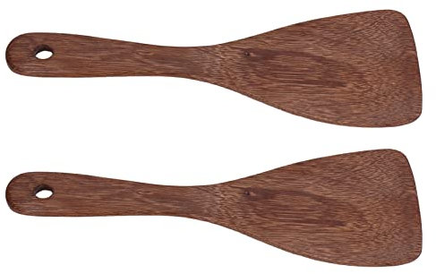 Nikou Set di 2 palette per riso in legno, spatola da cucina per mescolare e servire riso, design smussato, ideale per cuociriso, lunghezza 29 cm