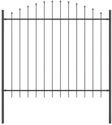 vidaXL Outdoor Gartenzaun Paneele Set von 6 Langlebiger pulverbeschichteter Stahl Einfache Montage Modernes Design für Privatsphäre