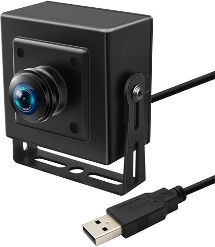 Hotpet Aptina MI5100, fotocamera USB da 5 MP con obiettivo fisheye a 180 gradi, webcam 1080P 30 FPS, grandangolare con mini custodia in alluminio, webcam industriale per robotica con visione