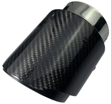 SPLACK Auspuffblenden 86 Mm Für X5 F15 E70 X6 F16 Auspuffblende Schalldämpferrohr Matt Carbon Fiber Auto Einlass 1pc Schwarz Auspuff Endrohr(Black Inside Glossy)