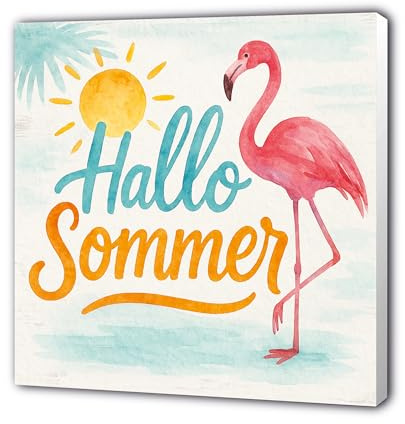 Sommer Deko Schild 20x20 cm | Gartendeko zum Aufstellen oder Aufhängen | Wetterfeste Gartendeko – ideal für den Außenbereich wie Tisch, Terrasse, Balkon und Garten.