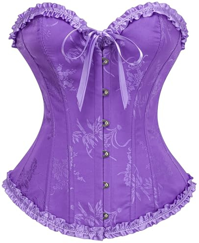 Vrapo Bustier Corset Top for Women | Overbust Lace Up Waist Cincher Shapewear Lingerie