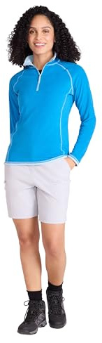 Mountain Warehouse Montana Fleecejacke für Damen aus Microfleece - Atmungsaktiver Fleece-Pullover für Damen, schnelltrocknend, Fleecejacke, Half-Zip - Frühling Sommer Leuchtend Blau Damengröße EU 52
