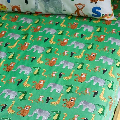 Catherine Lansfield Animal Magic Junior Fitted Sheet Green