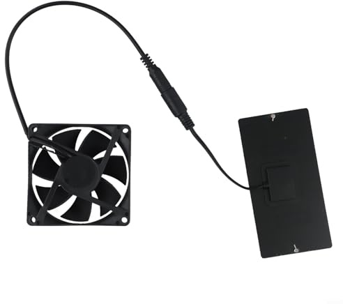 babominimer 10W Solar Powered Exhaust Fan Kit with 5V Polysilicon Panel, IP65 Waterproof Cooling Ventilation for Outdoor Camping, Greenhouse, RV, Pet House and Home Use,
