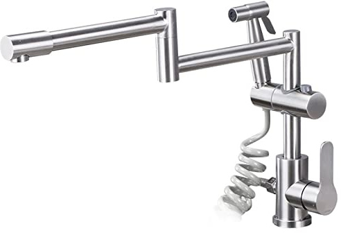 Küchenarmatur aus gebürstetem Edelstahl mit herausziehbarer Brause 360° drehbarer Spültischarmatur Modernes Design für einfache Reinigung und vielseitigen Einsatz