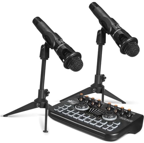 Podcast Ausrüstung Satz E300 mit X3 Soundkarte, 1 Satz Schwarz | Gaming und Podcasting, Metall Kunststoff Ausführung, Robust und Benutzerfreundlich