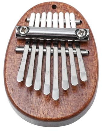 Acht Töne Daumenkalimba, Tragbares Fingerklavier | Kleiner Daumenklavier, Braun, Leichtes Modell für Kinder und Anfänger, Präziser Klang