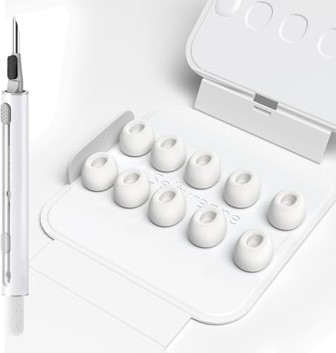 Seltureone 5 Paare Ersatz-Ohrstöpsel für AirPods Pro 3 (2025) mit Reinigungskit, Es sind 5 Größen Silikontips mit Tragbarer Aufbewahrungsbox Vorhanden für AirPods Pro 3 Aufsätze（XS）