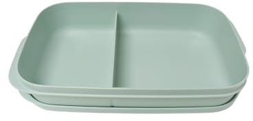 Tupperware To Go Lunch Box Clever Break 590 ml with Divider Eco+ School Lunch Box with Compartment 590 ml Green Sage Green