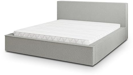 Masseno Polsterbett CELORA Q 200x200 cm, Doppelbett, Bettkasten, Stauraum, Lattenrost Und Kopfteil - Hellgrau, Quelle 83
