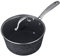 MasterPan Granite Ultra Bratpfanne aus Aluminiumguss mit Glasdeckel, antihaftbeschichtet, 17,8 cm, Schwarz