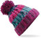 ASVP Shop Corkscrew Cable Knitted Bobble Hat Plain Mens Womens Beanie Warm Winter Pom Wooly Cap (Winter Berries)