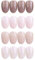 Laza 96 Pcs Colorful Fake Nails 4 Pack Nude Full Cover Oval Short UV Top Coat Artificial Acrylic Nails (No Glue or Tabs Included)
