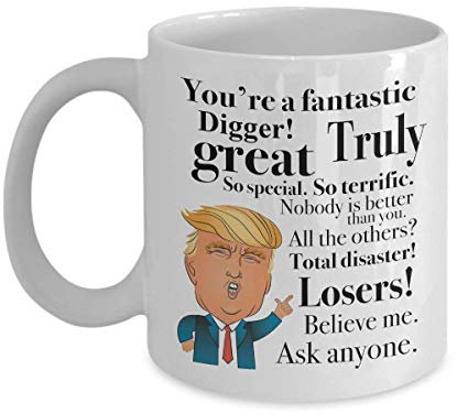 Donald Trump Kaffeetasse für Bagger Bergmann Maulwurf Farmer Mather Vatertag Präsent Konservative Republicans 425 ml