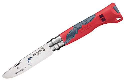 OPINEL Kindermesser, OUTDOOR JUNIOR N° 7 (rot, Delfinmotiv, mit Namensgravur, N° 07)