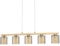EGLO Hängelampe Castralvo, 5-flammige Pendelleuchte Esstisch, Hängeleuchte aus Glas in Amber und Holz in Natur, Esszimmerlampe hängend, E27 Fassung, 121 cm