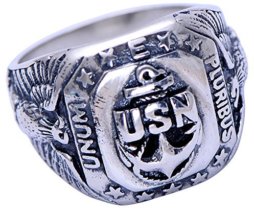 Herren damen USN united states navy ring 925 sterling silber US militär veteran adler und marine anker ring größe 58