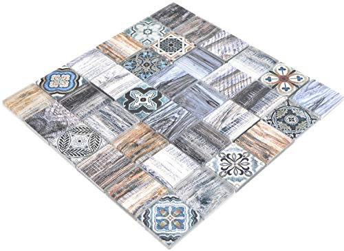 Mosaik Carreaux Mosaique Carrelage carré Crystal mix Bleu pour miroir de carrelage mural