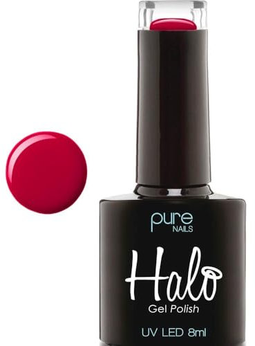 Halo Gel Polish 8ml - Raspberry. UV/LED Gel Nail Polish, Long Lasting & Easy To Apply. Nail Art Colours For Manicure & Pedicure. Gel Polish For Professional & Home Use.
