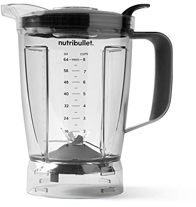 NutriBullet Jarra de licuadora (64 onzas), plástico, Transparente/Negro