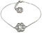 Sogni d´oro Style Armband aus rhodinierter 925 Sterling Silber Ankerkette mit Perlmutt-Blume, Karabiner und Verlängerungskette, Länge 19-21cm