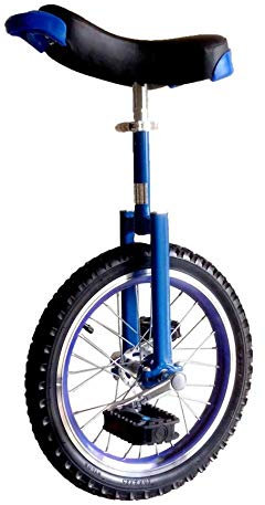 Einrad,Verstellbar Konturiert Ergonomischer Sattel Rutschfest Mountain Tire Balance Fahrrad üBung Onlyone Rad FüR AnfäNger Kinder Teenager / 20 Zoll/Blau
