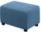 BXFUL Ottomane Schonbezug, Rechteckig Hocker Jacquard, Quadratisch hockerbezug, Hocker Husse für Fußhocker, Hocker Protector Waschbar Überzug hockerabdeckung (Large,Graublau)