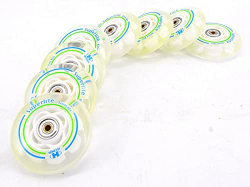 8er Set Hyper Superlite 82mm für K2 Skates mit Kugellager ABEC 7 & Spacer 6mm fertig montiert - Alte Raus Neue rein ist das Nicht fein.