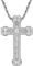 Fantex 14 Iced Out Zepter Kreuz Halskette, Full Bling Baguette CZ Diamant Anhänger mit Seilkette, Vergoldeter Hip Hop Schmuck für Männer Frauen (White)