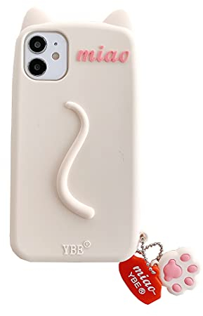 CrazyLemon für iPhone 6 / iPhone 6S Hülle, 3D Netter Karikatur Muster Weicher Silikon Schützender Hülle für iPhone 6S / iPhone 6 für Teenager Damen - Katze Weiß