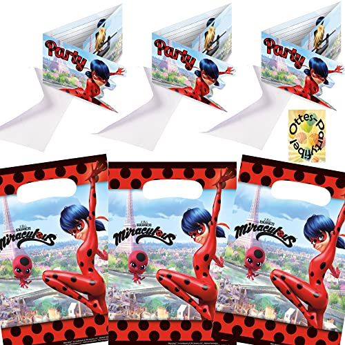 HHO Marinette-Adrien-Party-Set : Erweiterungs-Set 1 Einladungen + Mitgebseltüten