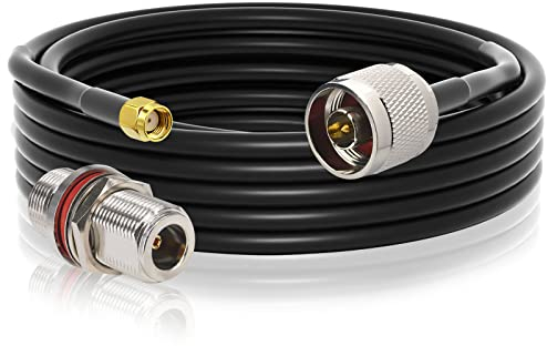 YILIANDUO LoRa Antennenkabel RP-SMA Stecker auf N-Typ Stecker Y240-Kabel + N Buchse Schottmontageadapter für WLAN Router LoraWan Gateway Antenne RAK Nebra Bobcat HNT Helium Hotspot Miner Antenne