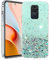 Compatible con Funda Xiaomi Redmi Note 9 Glitter Transparente Verde,Redmi Note 9 Fundas Silicona Transparente Soft TPU Mujer Protección Anti-Arañazos Fina Case (Verde)
