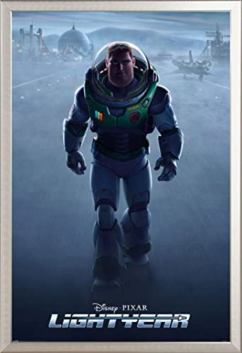 Pixar - Buzz Lightyear - Poster - Größe 61x91,5 cm + Wechselrahmen, Shinsuke® Maxi Aluminium Silber, Acryl-Scheibe