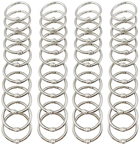 Bücher ringe, 100 Stück Ringbuch, 25mm Metall, Lose Blatt Buchringe, Schlüsselring klein, Verbinder Ringe, Loseblatt Verbinder, Heftringe