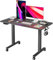 Cubiker 120 x 60 cm Schreibtisch Höhenverstellbar Elektrisch, Stehpult T-Beine aus Stahl mit Funktions-Memory-Steuerung, Anti-kollisions System, Schwarz Tischplatte