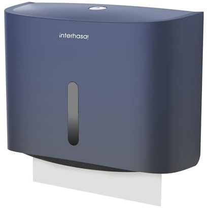 interhasa! Kommerzielle Papierhandtuchspender, Wandmontage, Handtuchspender, große Kapazität, Taschentuchbox, C-Falz, Papierhandtuchhalter (blau)