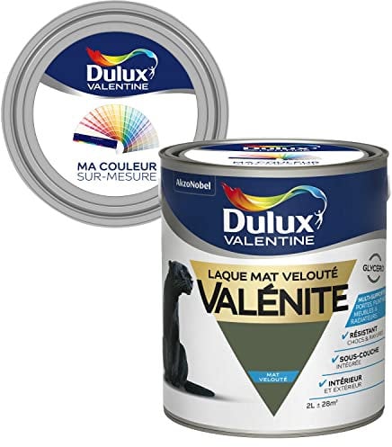 Ma Couleur Sur-mesure par Dulux Valentine – Peinture Laque Glycéro - Grande résistance pour boiseries et ferronneries - Mat Vert Tropical 2 L