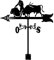 JESSAH Wetterfahne Schwein Elster Vogel Silhouette Edelstahl Gartenstecker Wetterfahne Messwerkzeuge Windrichtungsanzeige Wetterhahn 35 x 50 cm