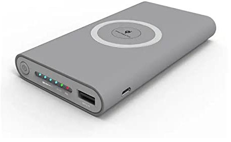 Rangenine Wireless Charging Ultra Slim 10000mAh Fast charging 3 in 1 Power Bank Portable Charger & Lightweight Battery Pack Designed for iPhone 14,13,12 & Android smartphones, Silver