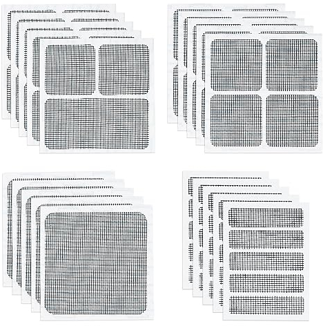 20pcs Kit de Réparation d'Écran de Fenêtre, Rubans de Réparation Auto-Adhésifs Réparation de Fenêtres Ruban Adhésif pour Réparer les Moustiquaires Tentes Moustiquaires (Gris, 4 Tailles)